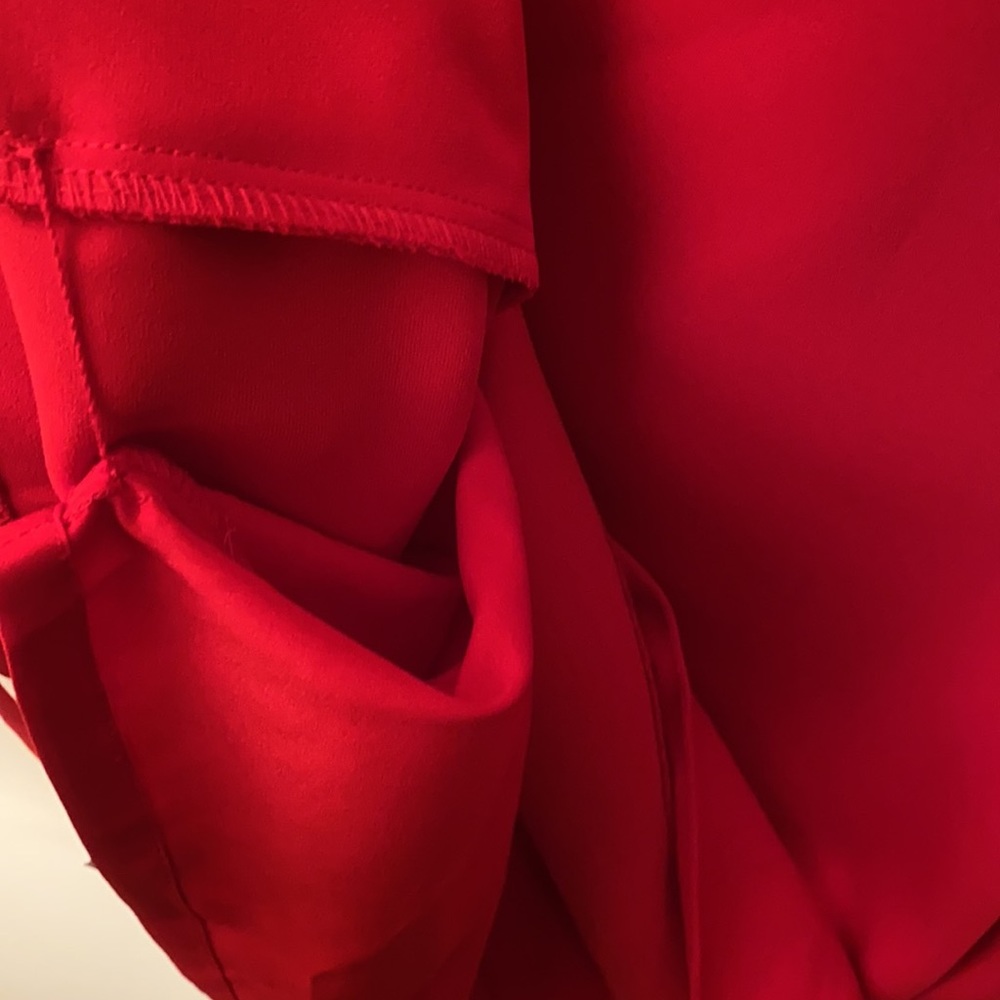 Loft Red Faux Wrap Sleeveless Lined Dress, SZ 14, NWT - Picture 6 of 6